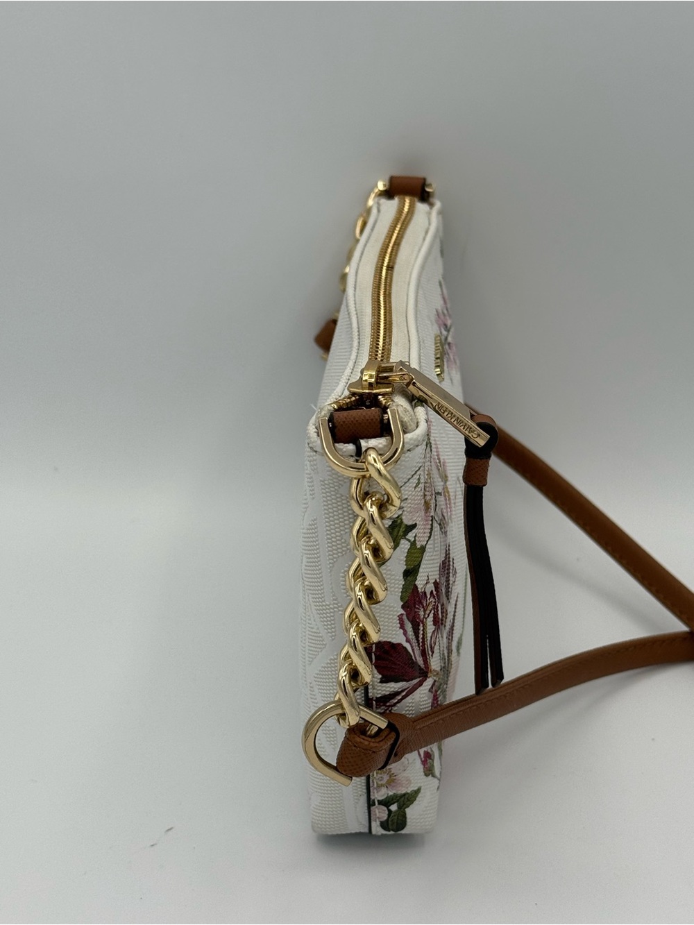 Calvin Klein Vanilla Floral Monogram Crossbody Bag- Pastel with Gold Hardware - Picture 4 of 9
